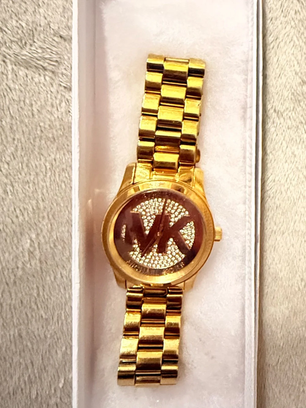 Michael Kors Runway Oversized Gold Pave Watch (Model MK5706) 45 MM women’s